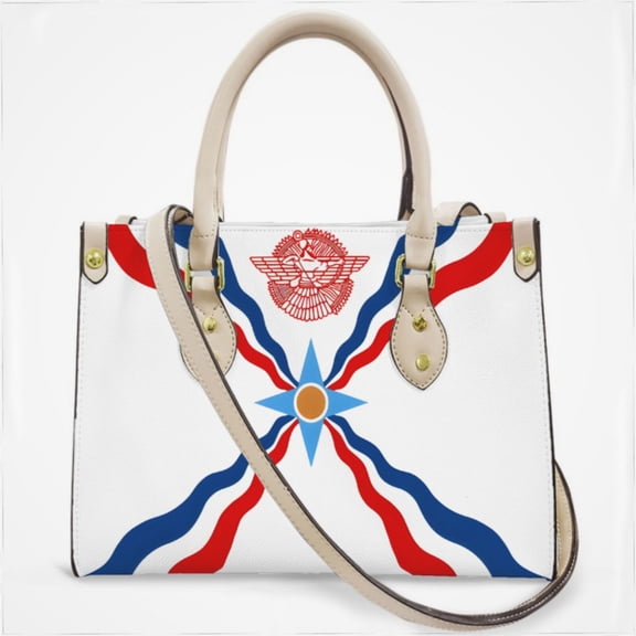 Assyrian Flag Cross Body Bags For Women Small Leather Female Handbags Fashion Top-Handle Totes