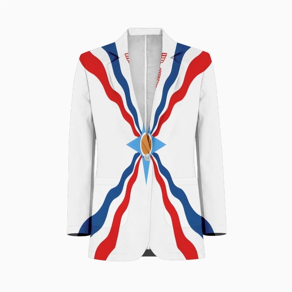 Assyrian Flag Customized Men's Suits full man Shawl Collar Gentleman Suits for Wedding Business