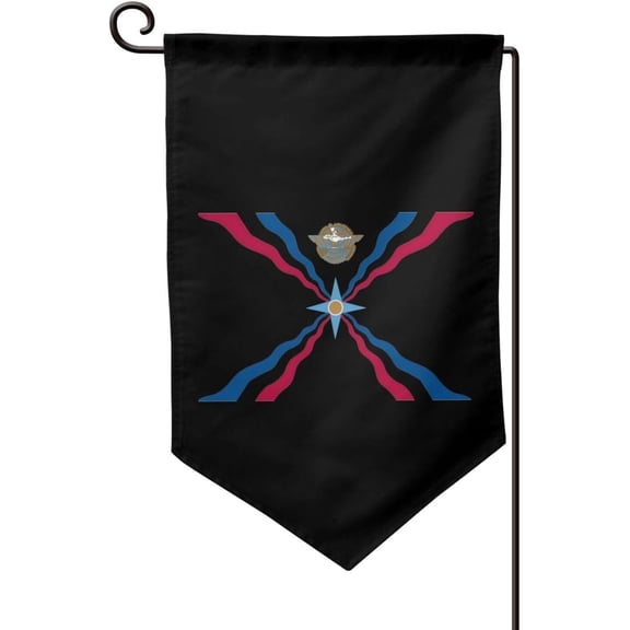 Assyrian Flag Garden Flag 12.5x18 Inch Family Decorative Welcome Banner Outside Yard Mailbox Festival Ornaments Double-Sided Print One Size