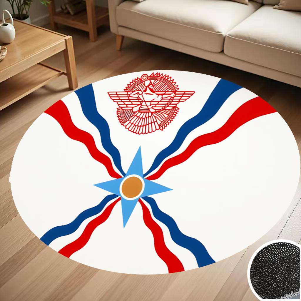 Assyrian Flag Round Carpet Living Room Bedroom Home Decoration Coffee ...