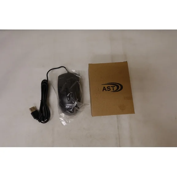 Ast Wired 3D Optical Computer Mouse Black Usb Brand New Old Stock (Nib)