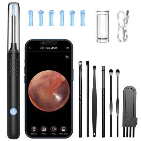 AstPade Ear Wax Removal Tool Camera -2024 Upgraded Ear Cleaning Otoscope with 6 LED Lights & 7-Piece Ear Set for iPhone, iPad, Android