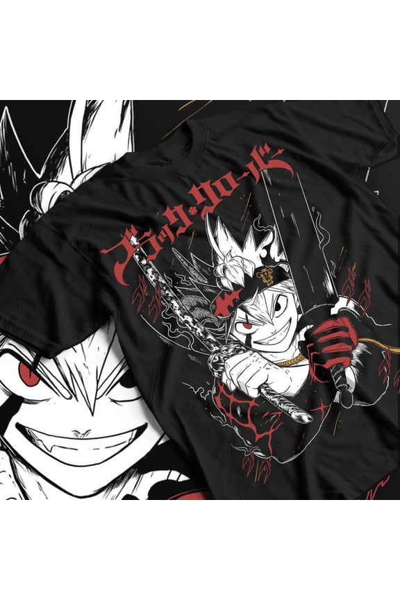Asta Anti-Magic Swordsman Graphic Tee - Black Bull Demon Form Anime Shirt