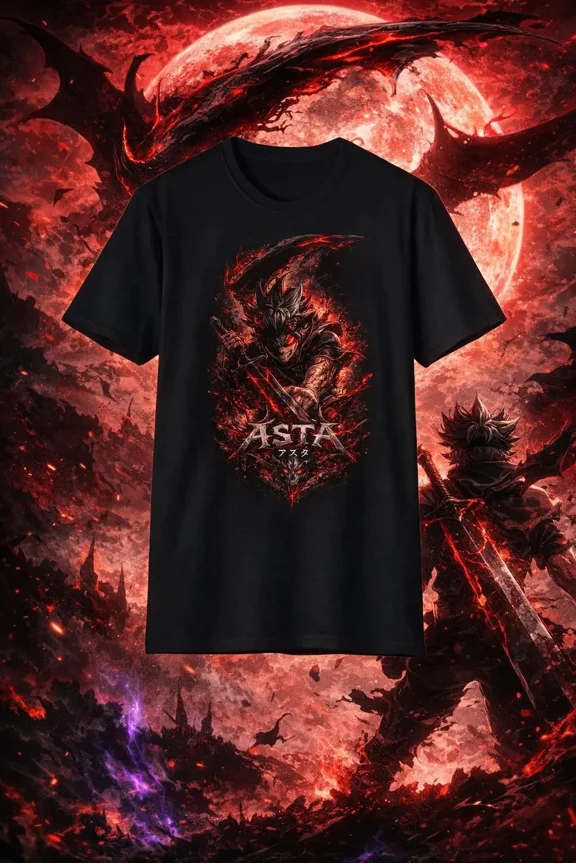 Asta Demon Clover Shirt, Anime Magic Knight Tee, Demon T-Shirt#4