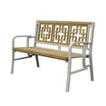 thumbnail image 1 of Asta Oriental Teak & Iron Folding Bench, Ecru, 1 of 2