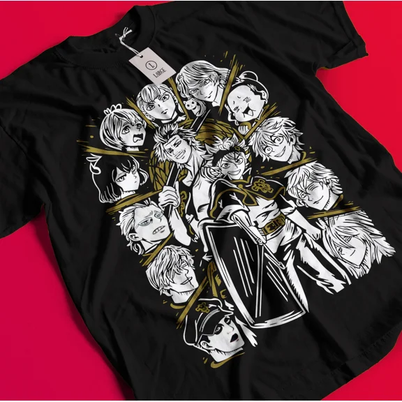 Asta Yuno T-shirt Black Clover Anime Manga Asta Girl Gifts Black Shirt All Size