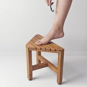Asta Zini Solid Teak Fully Assembled Shower/Bath/Spa Corner Foot Stool, Side Table, SPATEAK Collection, TB-014