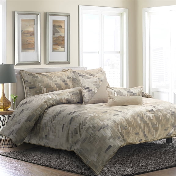 Astaire 5-Piece King Comforter Set - Patina