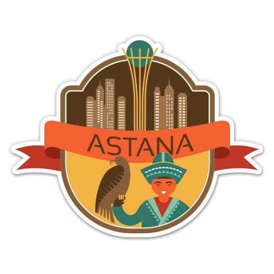 Astana Kazakhstan - 8" Vinyl Sticker - For Car Laptop I-Pad - Waterproof Decal