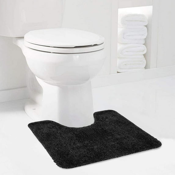 Astarin Bath Rugs Soft & Plush Black Microfiber Bath Rug, 20" x 24", Machine Washable