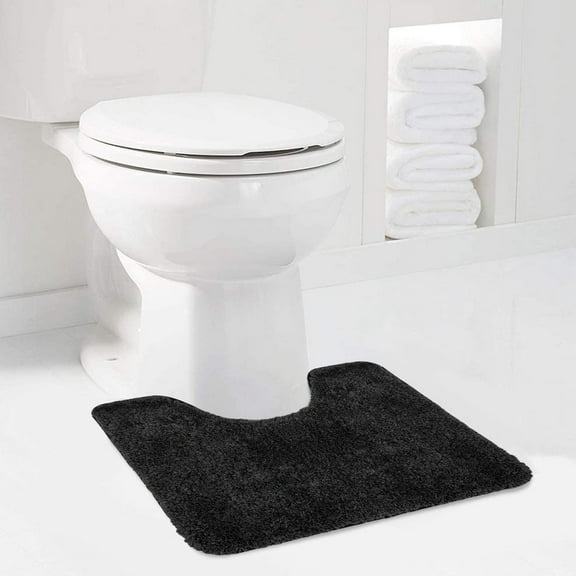 Astarin Bath Rugs Soft & Plush Black Microfiber Bath Rug, 20" x 24", Machine Washable