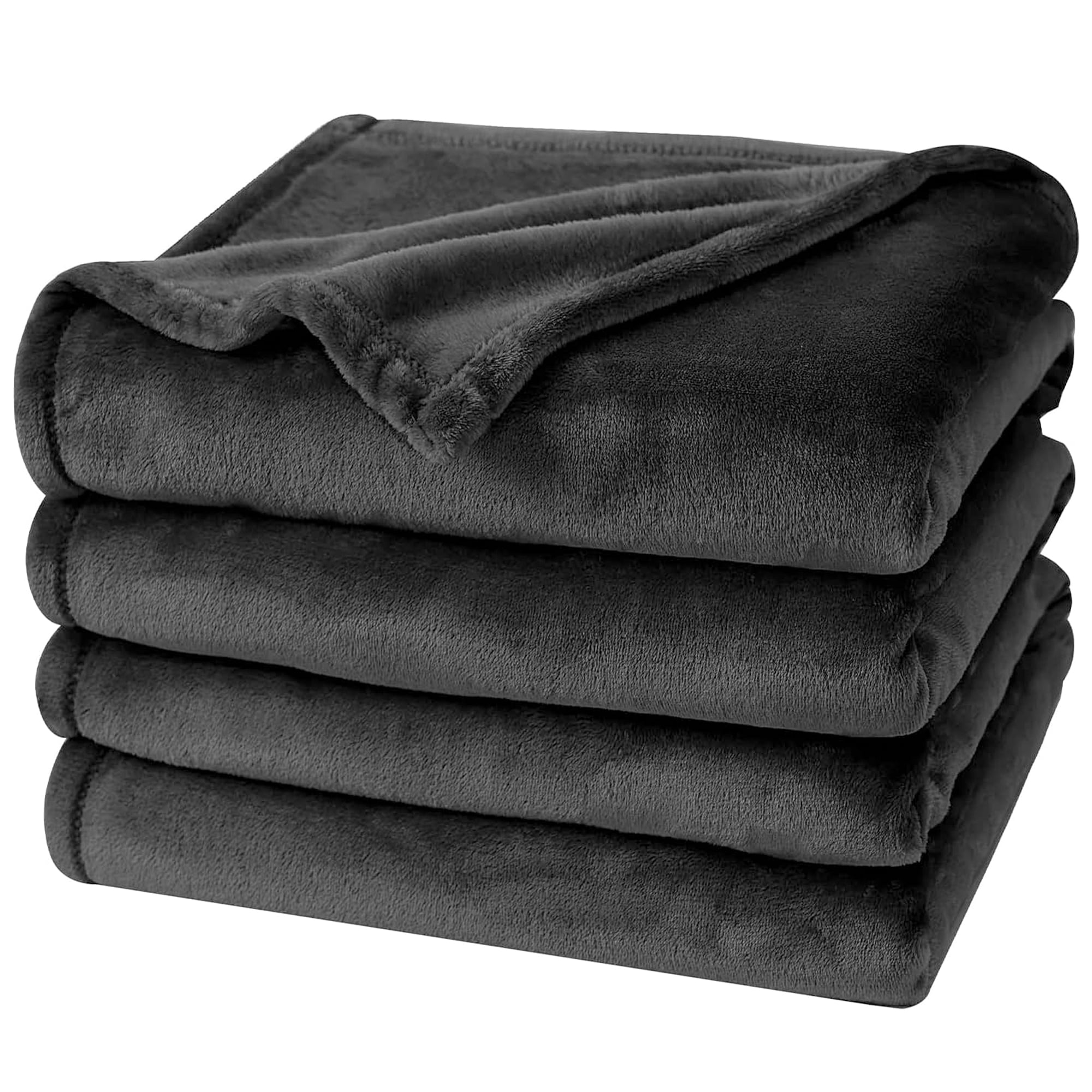 Astarin Black Fleece Queen Size Blanket for Couch&amp;Bed - Lightweight ...
