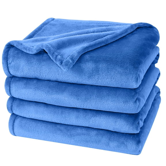 Astarin Blue Fleece Queen Size Blanket for Couch&Bed - Lightweight Soft & Warm Plush Fuzzy Cozy Blankets for Fall Winter Spring, 90x90 inches