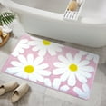 Astarin Cute Daisy Bath Mat, Ultra Soft Microfiber Bath Rug For Bathroom, Pink Floral Bathroom ...