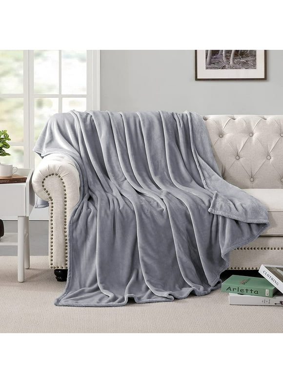Astarin Gray Fleece Throw Blanket for Couch - Lightweight Plush Fuzzy Cozy Soft Blankets and Throws for Sofa, 60x80 inches