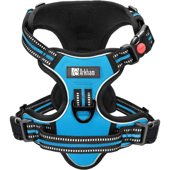 Astarin Pet No Pull Dog Harness for Small Medium Large Dogs, Escape Proof Soft Padded Pet Harness with 2 Leash Clips, Adjustable Reflective Vest Harness with Easy Control Handle, Biue, XL