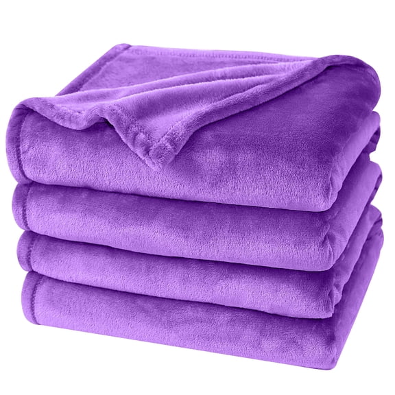 Astarin Purple Fleece Queen Size Blanket for Couch&Bed - Lightweight Soft & Warm Plush Fuzzy Cozy Blankets for Fall Winter Spring, 90x90 inches