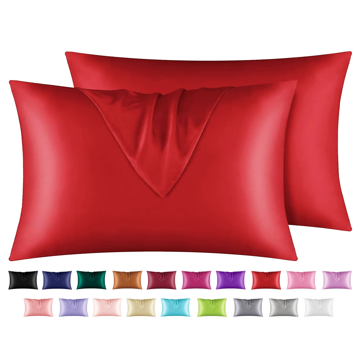 Astarin Satin Silk Pillowcase for Hair, Big Red Standard Size silk