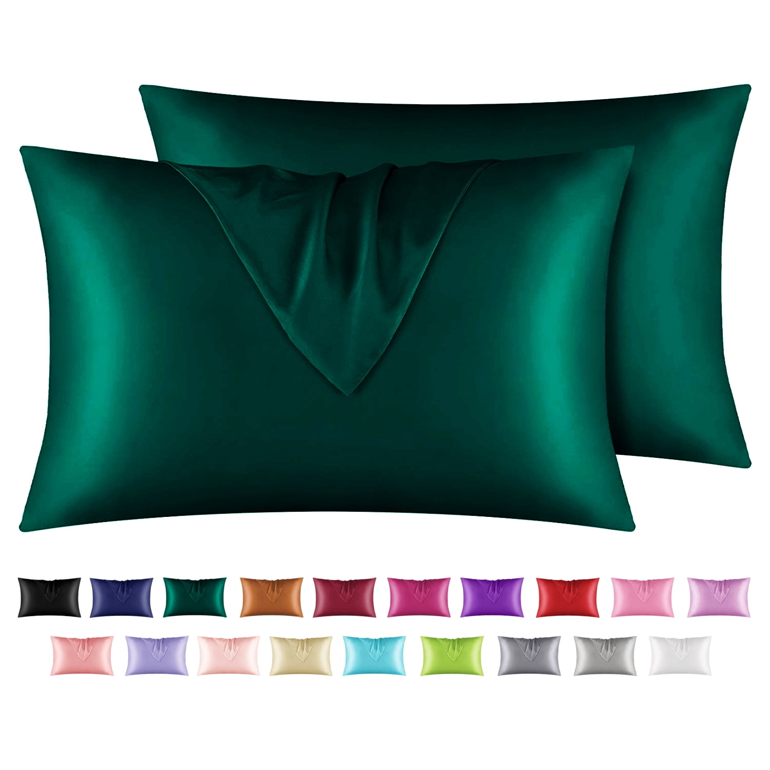 Jadite Green Satin Standard/Queen Pillowcase Set