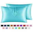 thumbnail image 1 of Astarin Satin Silk Pillowcase for Hair, Jewel Blue King Size Silk Pillow, Satin Pillow Covers 2 Pack with Envelope Closure, 20x36 inches, 1 of 7