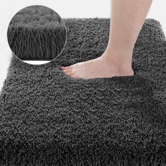 Astarin Soft Microfiber Thick Plush Bathroom Mat, 24" x 60", Non-Slip