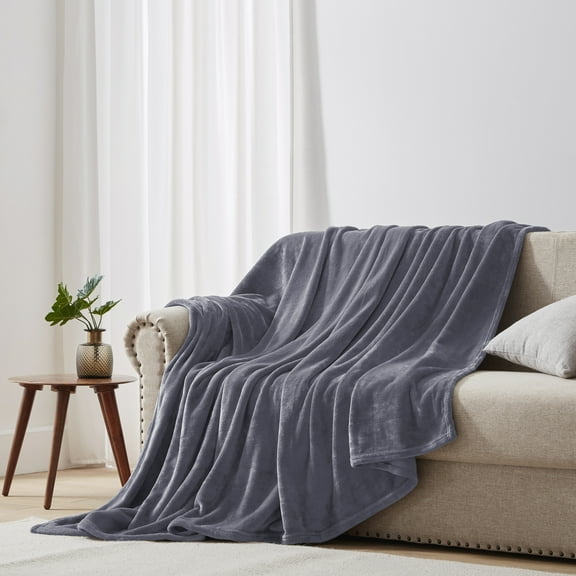 Astarin Throw Blanket, King Size Dark Gray Blankets & Throws for Couch/Beds, Fuzzy and Cozy Blanket, 90x108 inches