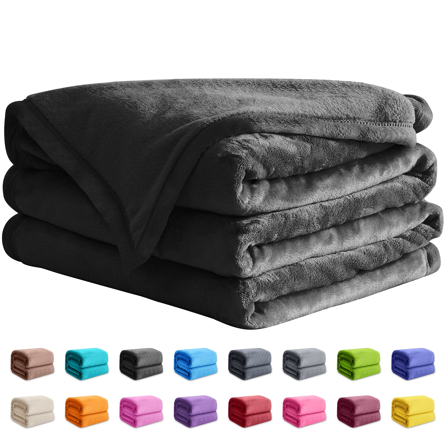 Astarin Throw Blanket, Queen Size Black Blankets & Throws for Couch/Beds, Fuzzy and Cozy Blanket, 90x90 inches