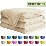 Astarin Throw Blanket, Queen Size Off-White Blankets & Throws for Couch/ Beds, Fuzzy and Cozy Blanket, 90x90 inches