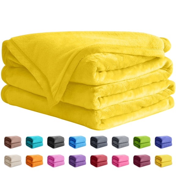 Astarin Throw Blanket, Throw Size Yellow Blankets & Throws for Couch/Beds, Fuzzy and Cozy Blanket, 50x60 inches