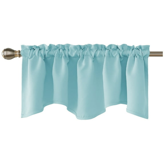 Astarin Valance Fashion blue Solid Print Blackout Kitchen Curtain, 52” x 18”