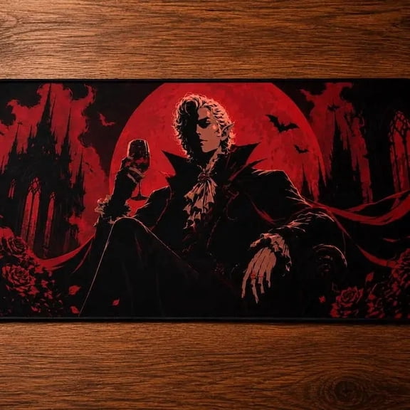 Astarion Inspired MTG Playmat, Gothic Vampire Commander Desk Mat, Baldur's Gate Fantasy Gaming Pad