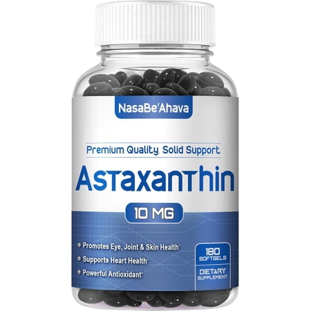NasaBeahava Astaxanthin Antioxidant Supplement for Eye, Skin, and Joint Support, 10mg, 180 Softgels