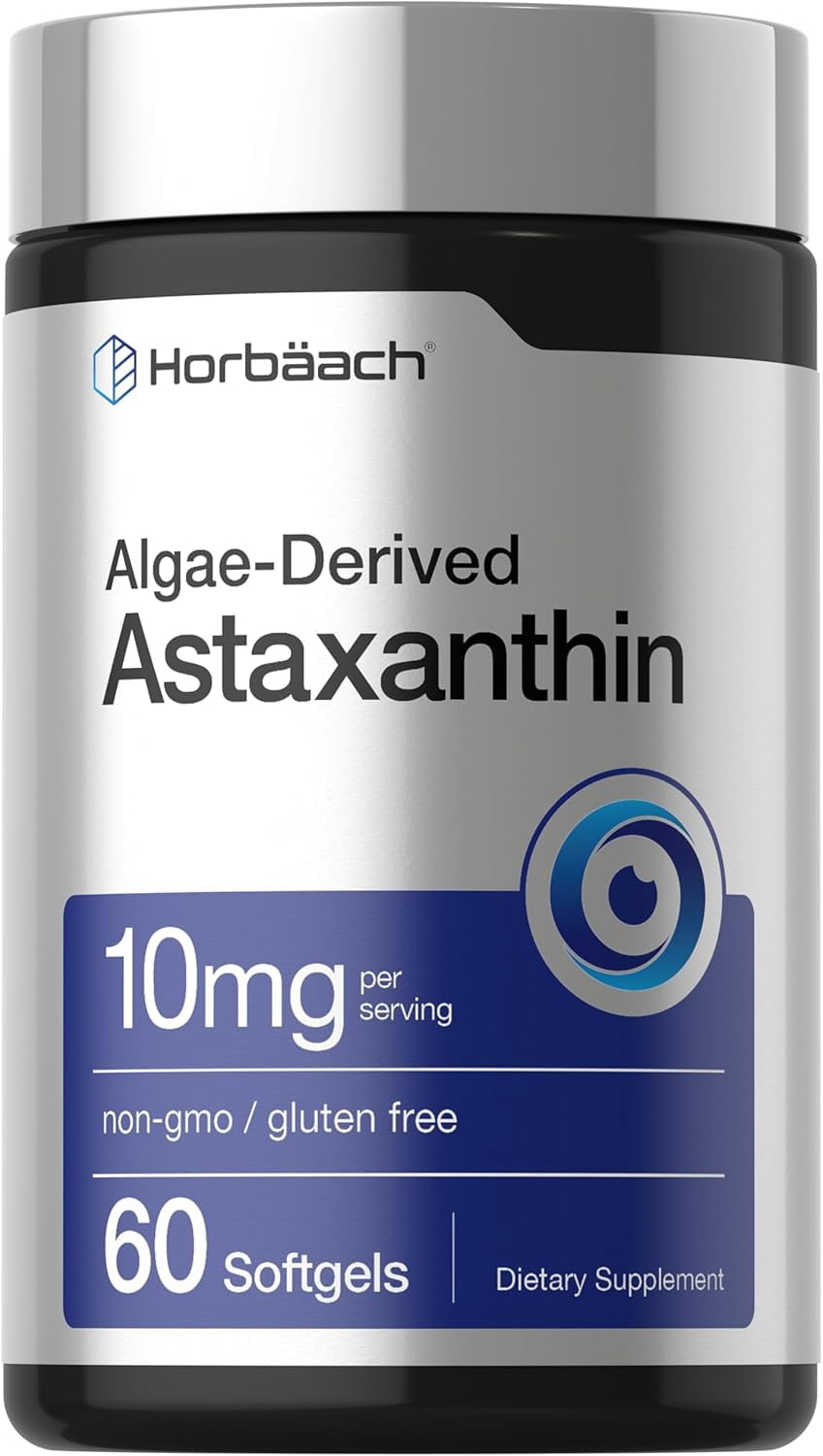 Horbaach Astaxanthin 10mg, 60 Softgels, Gluten-Free