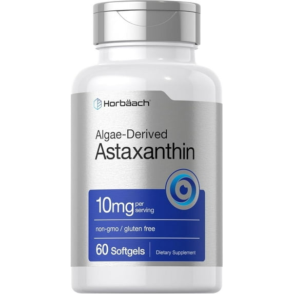 Astaxanthin 10mg | 60 Softgels | Non-GMO, Gluten Free Supplement | by Horbaach