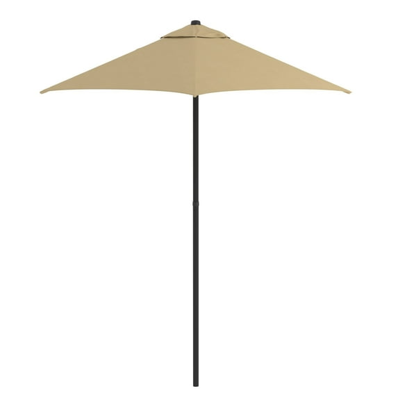 Astella 92.5" Antique Beige Solid Print Hexagon Market Patio Umbrella
