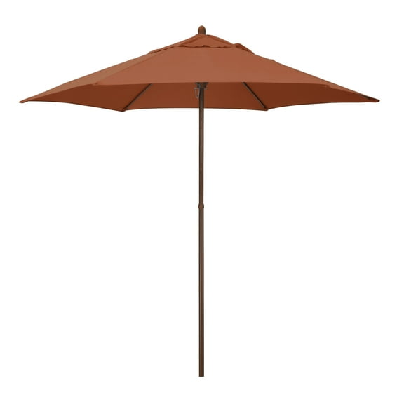Astella 98" Brick Solid Print Hexagon Market Patio Umbrella