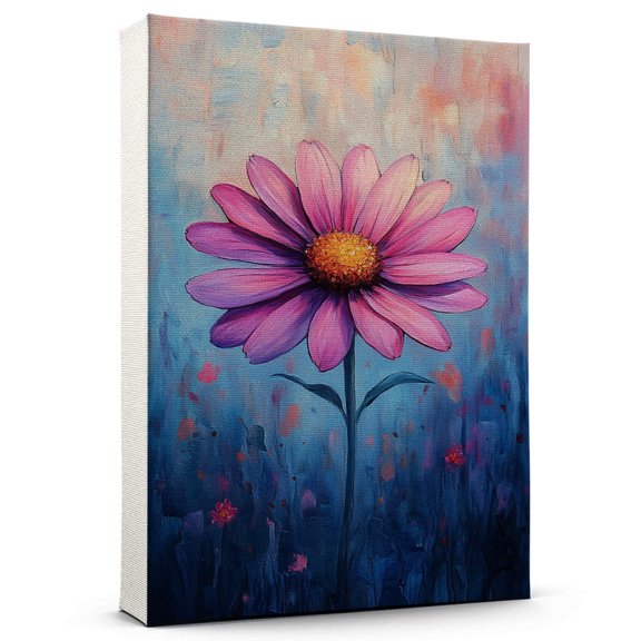 Aster Flower Canvas Wall Art 8x12 inches - Soft Farmhouse Botanical Floral Aster Flower Canvas Artwork