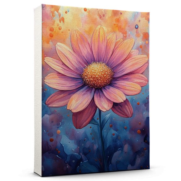 Aster Flower Canvas Wall Art 8x12 inches - Soft Floral Botanical Aster Flower Canvas Wall Decor for Cozy Bedroom