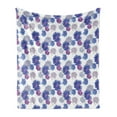 thumbnail image 1 of Aster Soft Flannel Fleece Blanket, Michaelmas Daisy Pattern with Blossoming Flowers Nature Growth Composition, Cozy Plush for Indoor and Outdoor Use, 70" x 90", Grey Navy Blue Violet, by Ambesonne, 1 of 6