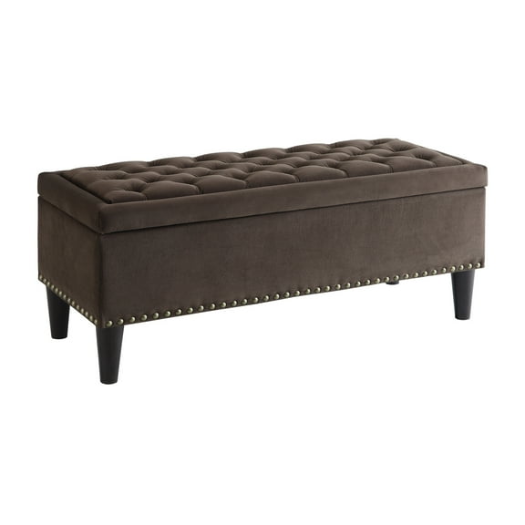 Aster Storage Ottoman-Color:Chocolate