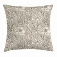 thumbnail image 1 of Aster Throw Pillow Cushion Cover, Earth Tones Flower Petals Autumn Classic Flourishing Mother Nature Design, Decorative Square Accent Pillow Case, 16 X 16 Inches, Warm Taupe Eggshell, by Ambesonne, 1 of 2