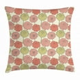 thumbnail image 1 of Aster Throw Pillow Cushion Cover, Pastel Colored Growth Nostalgic Arrangement on a Striped Background, Decorative Square Accent Pillow Case, 18 X 18 Inches, Yellow Coral and Vermilion, by Ambesonne, 1 of 2