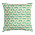thumbnail image 1 of Aster Throw Pillow Cushion Cover, Vintage Floral Theme with Botanical Exotic Blossom Shabby Bouquet Pattern, Decorative Square Accent Pillow Case, 24 X 24 Inches, Teal Orange Pale Green, by Ambesonne, 1 of 2