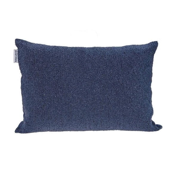 Aster Transitional Blue Rectangle Throw Pillow