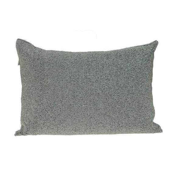 Aster Transitional Silver Rectangle Throw Pillow