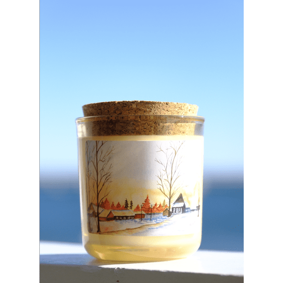 Aster for Lotus Soy Wax Candle in Amber Jar - Snow capped Winter