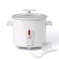 thumbnail image 1 of AsterOutdoor 1.5 Quart Mini Rice Cooker with Steamer, Non-Stick Pot & Dishwasher Safe Glass Lid, Compact for Dorm, Office, Small Kitchens (White), 1 of 9