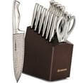 thumbnail image 1 of Astercook 14-Piece Knife Set, Full Tang Kitchen Knife Sets with Block and Built-in Sharpener, German Stainless Steel Knives Block Sets Dishwasher Safe, 1 of 11