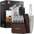thumbnail image 1 of Astercook 20 Pcs Kitchen Knife Set with Block, Full Tang Knives Sets German Stainless Steel, Built-in Sharpener, Dishwasher Safe, 1 of 9