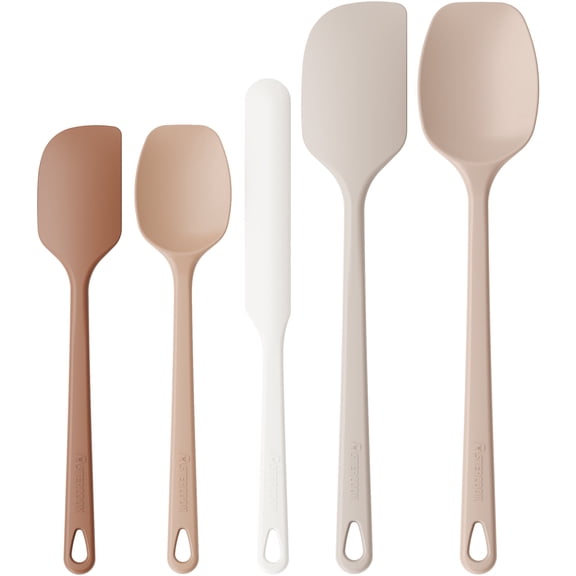 Astercook 5-Piece Silicone Spatula Set, 560F Heat Resistant Rubber Spatulas with Stainless Steel Core, Nonstick Safe & Dishwasher Safe Baking Spatula Set for Cooking & Mixing, Macaron Pastel Colors